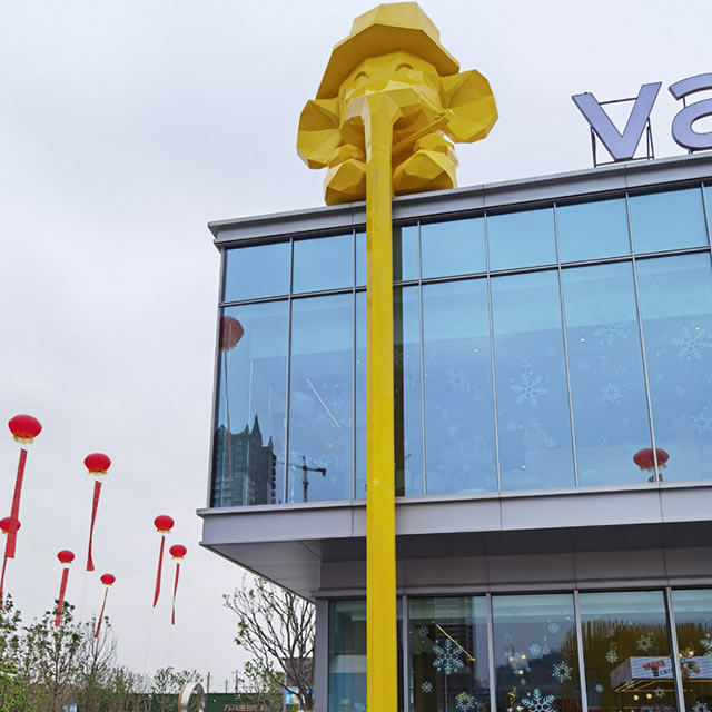 購(gòu)物商場(chǎng)玻璃鋼大象門(mén)頭裝飾雕塑