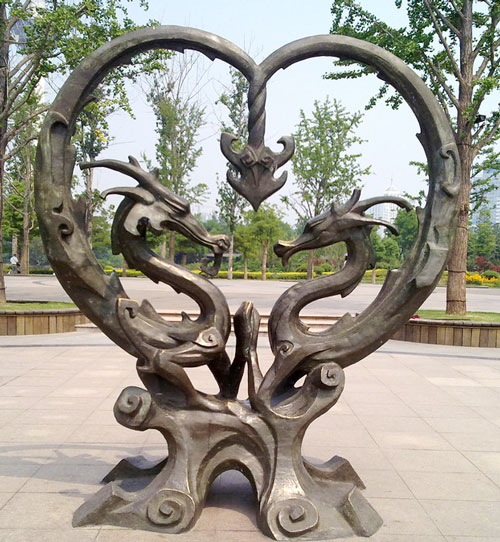 城市廣場(chǎng)雙龍雕塑