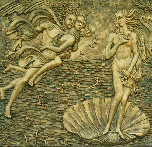 仿銅玻璃鋼西方人物浮雕